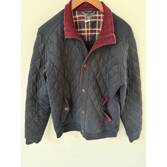 TED BAKER London Coat Jacket Size 4 Blue Quilted Full Zip Front Casual Career - Picture 4 of 14